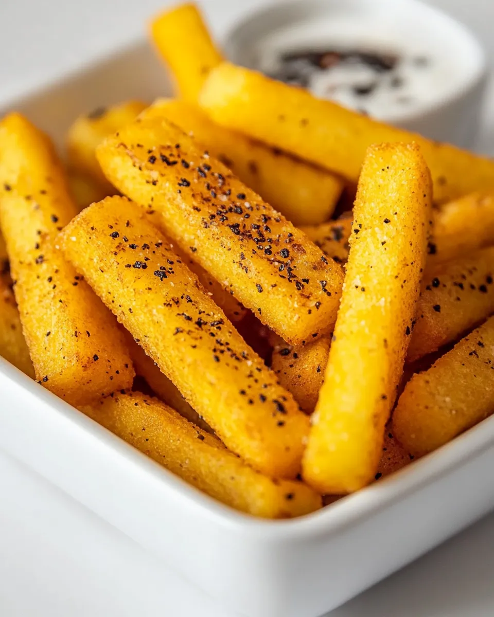 Delicious Baked Crispy Polenta Fries shot
