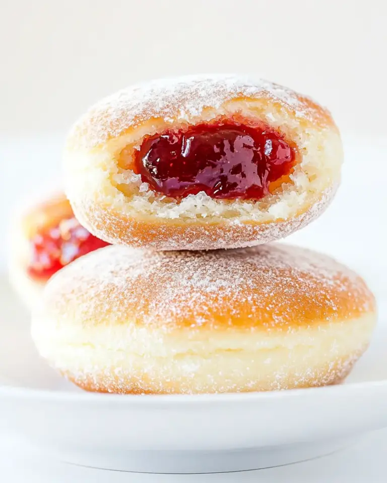 Homemade Baked Donuts Filled with Jelly photo