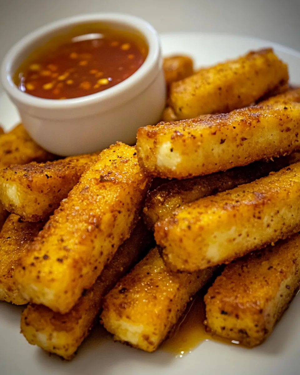 Delicious Baked Feta Sticks with Hot Honey Dip shot