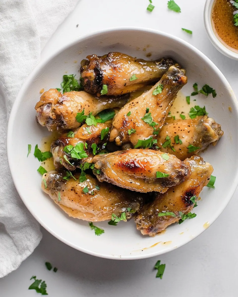 Quick Baked Honey Mustard Chicken Wings shot