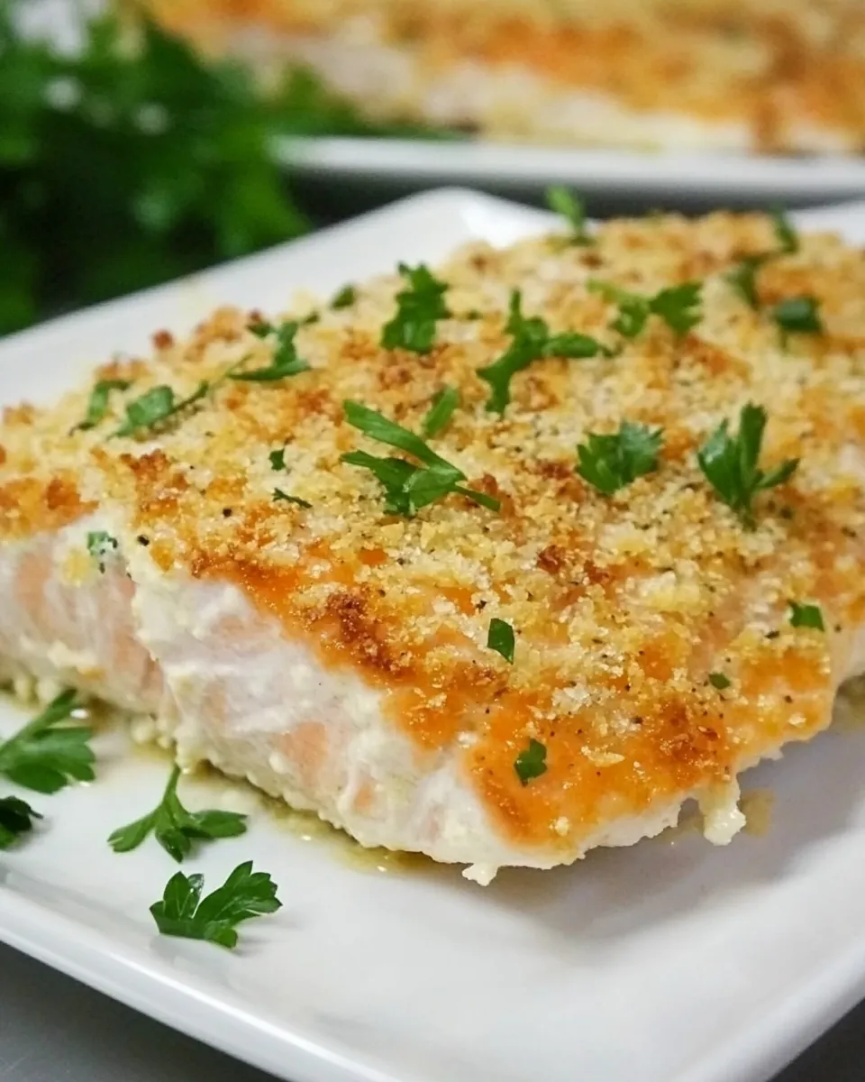 Delicious Baked Parmesan Salmon shot