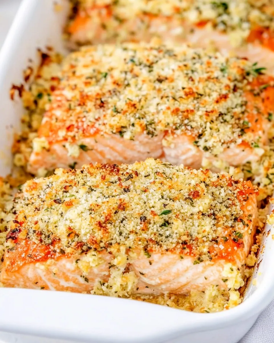 Delicious Baked Salmon with Parmesan Herb Crust shot