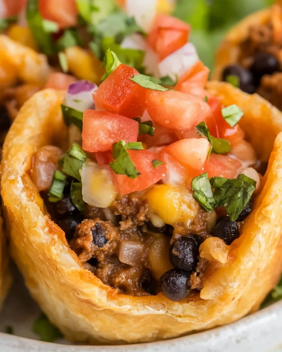 Homemade Baked Taco Cups recipe image
