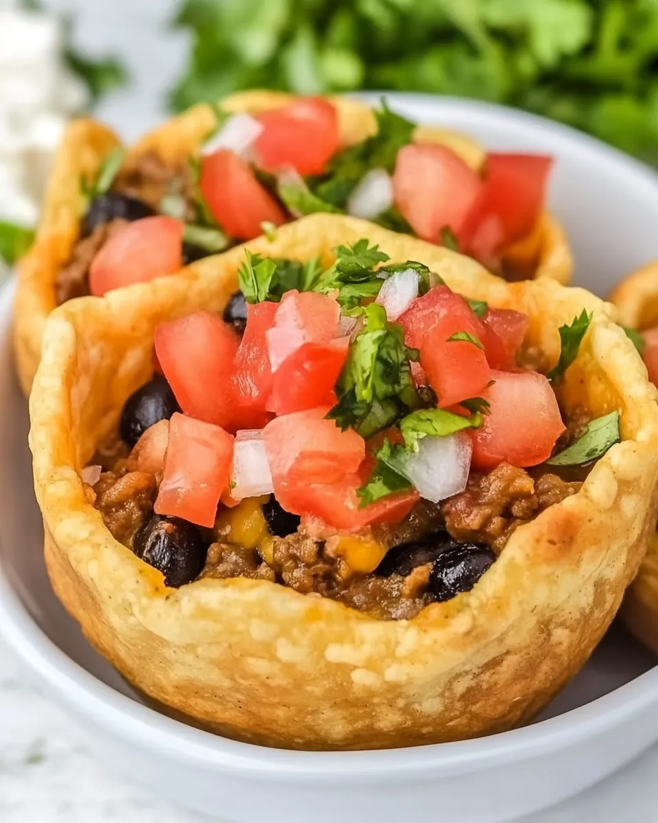 Easy Baked Taco Cups dish photo