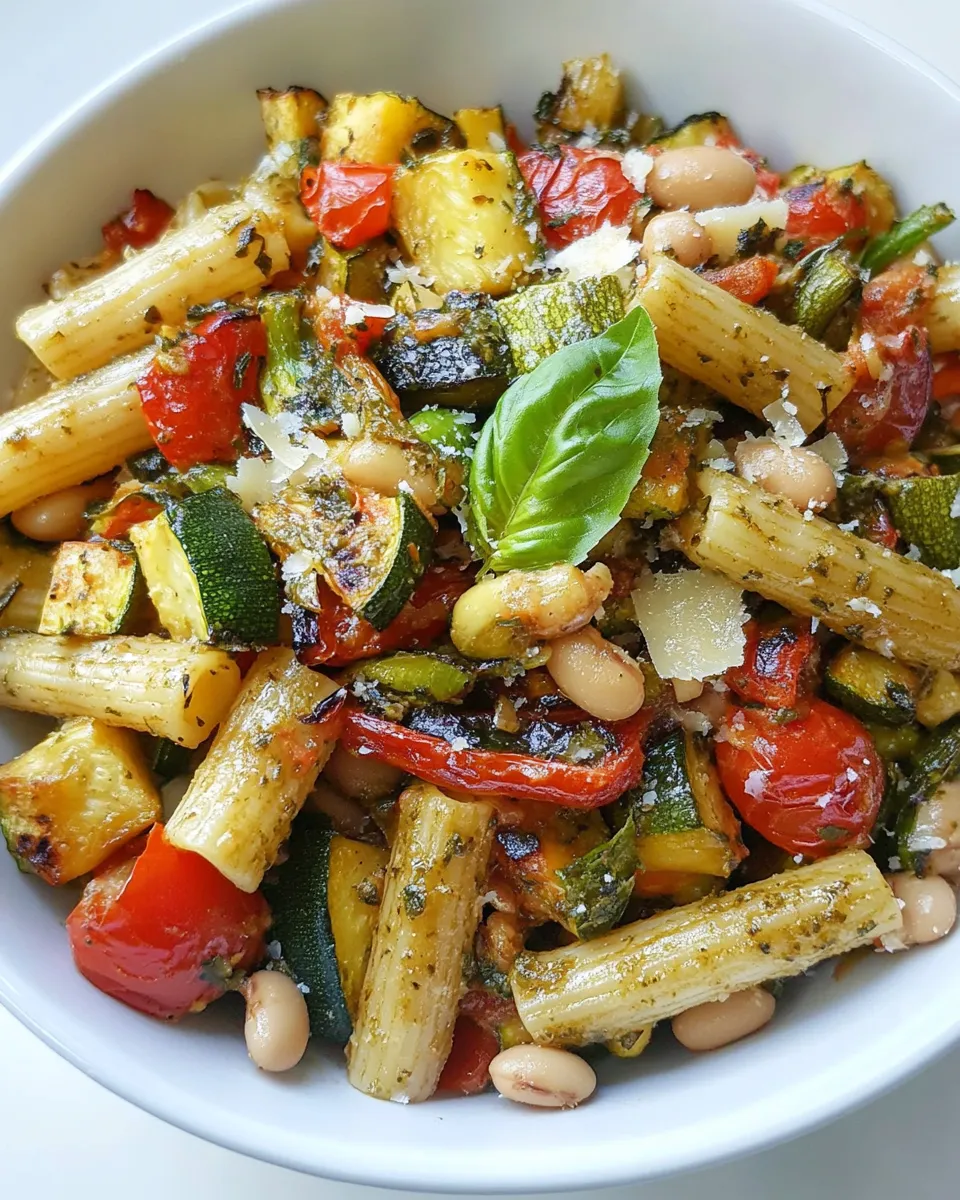 Classic Balsamic Roasted Veggie and White Bean Pasta image