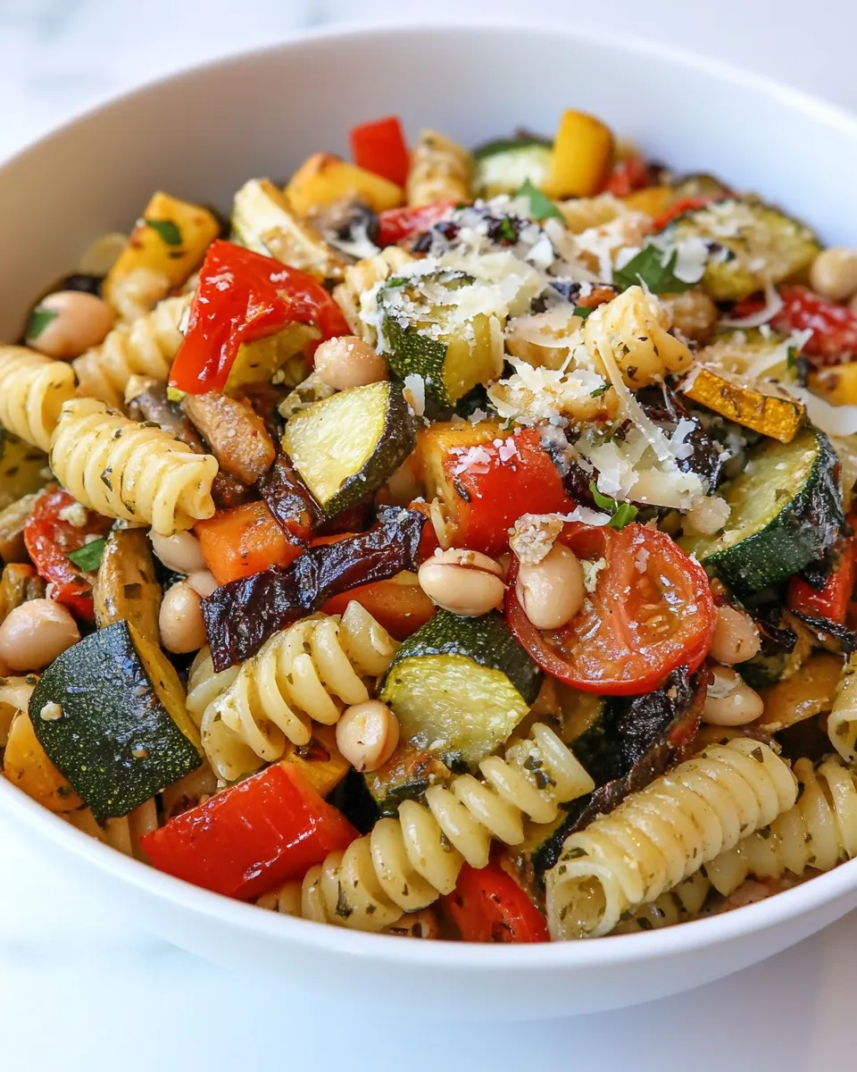 Easy Balsamic Roasted Veggie and White Bean Pasta picture
