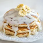 Homemade Banana Bread Pancakes with Cream Cheese Glaze photo