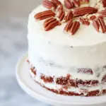 Homemade Banana Cake with Praline Filling and White Chocolate Ganache photo