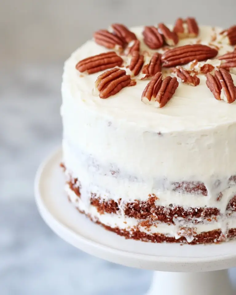 Homemade Banana Cake with Praline Filling and White Chocolate Ganache photo