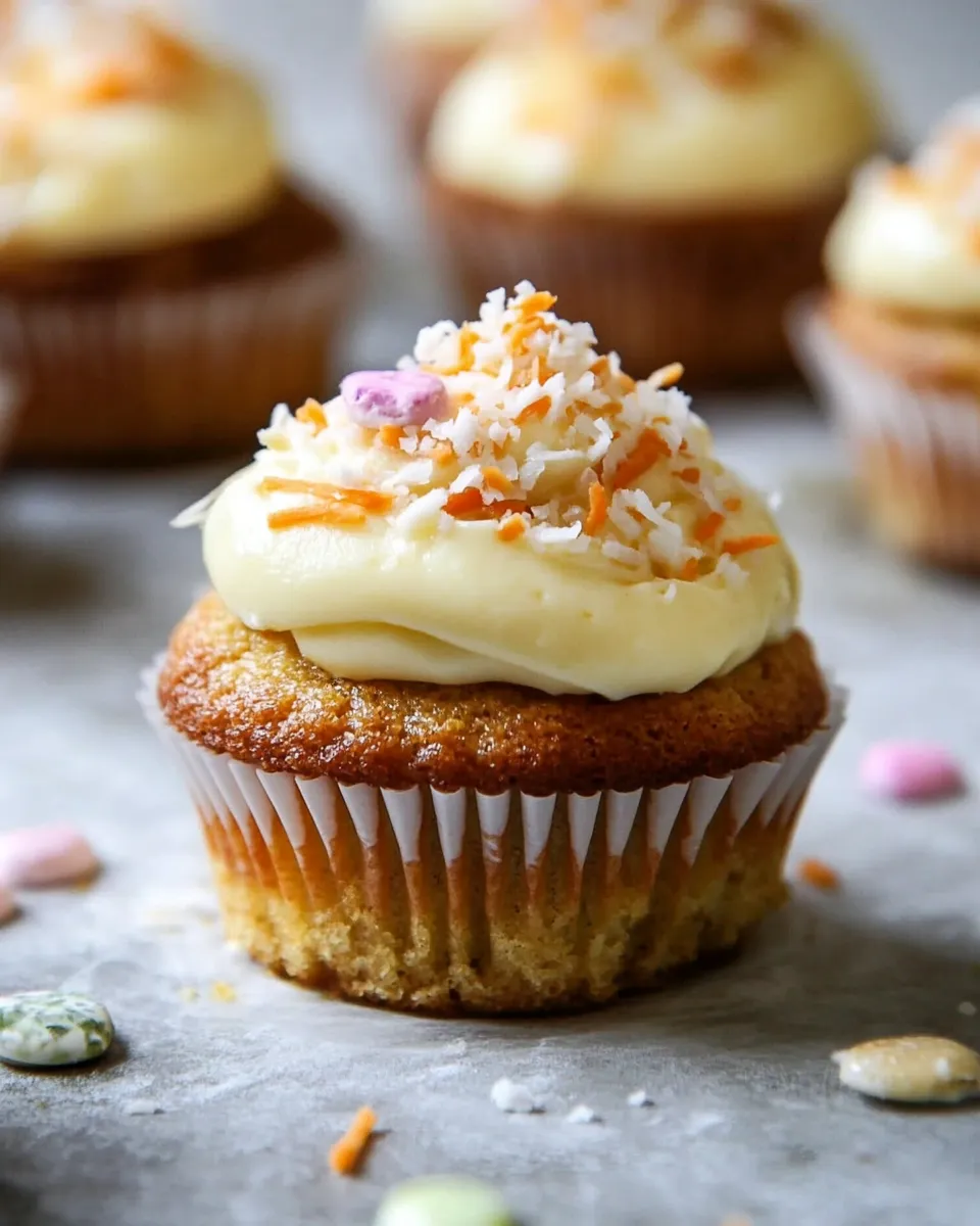 Easy Banana Carrot Cupcakes with Coconut Cream Cheese Frosting. picture