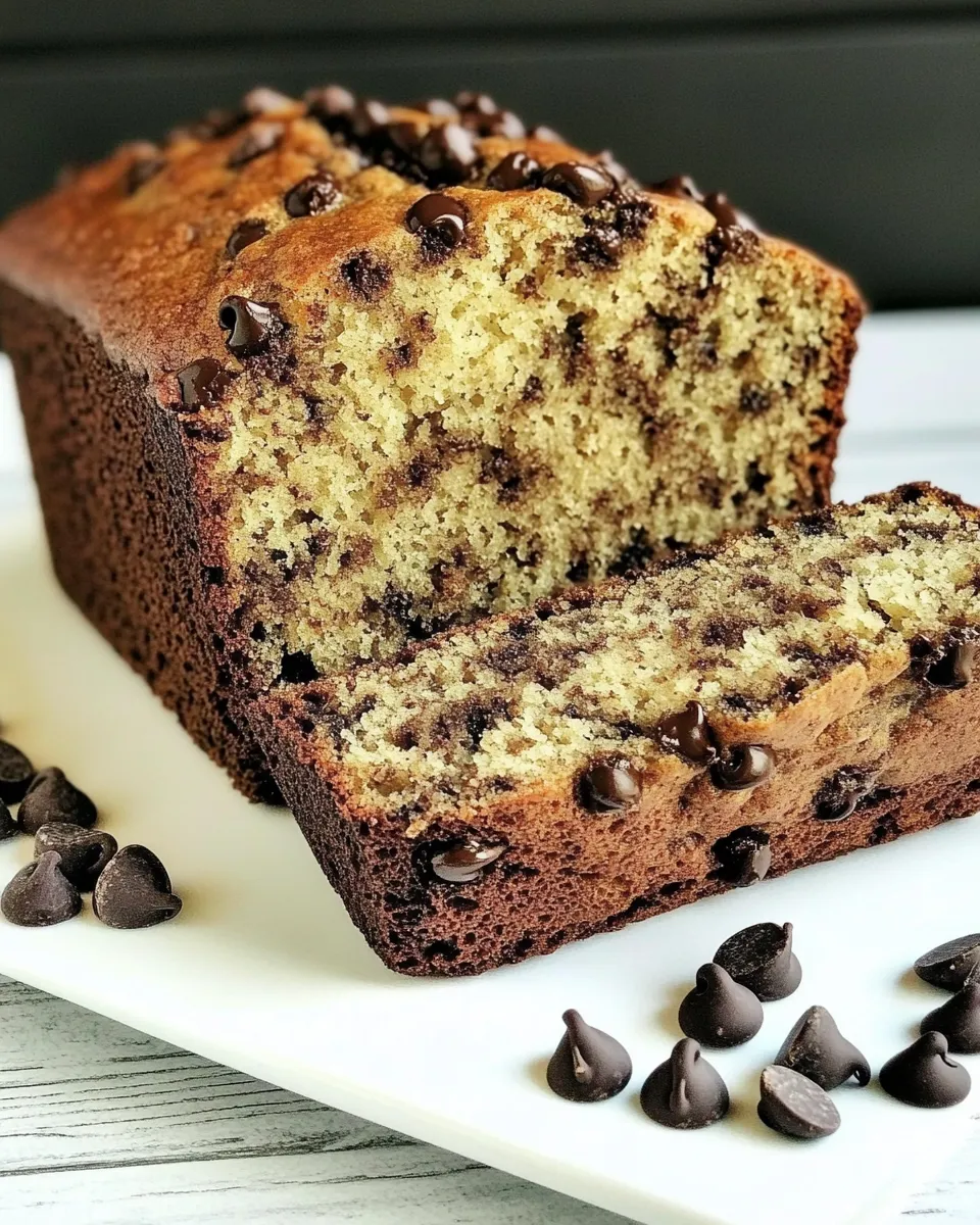 Delicious Banana Chocolate Chip Bread shot