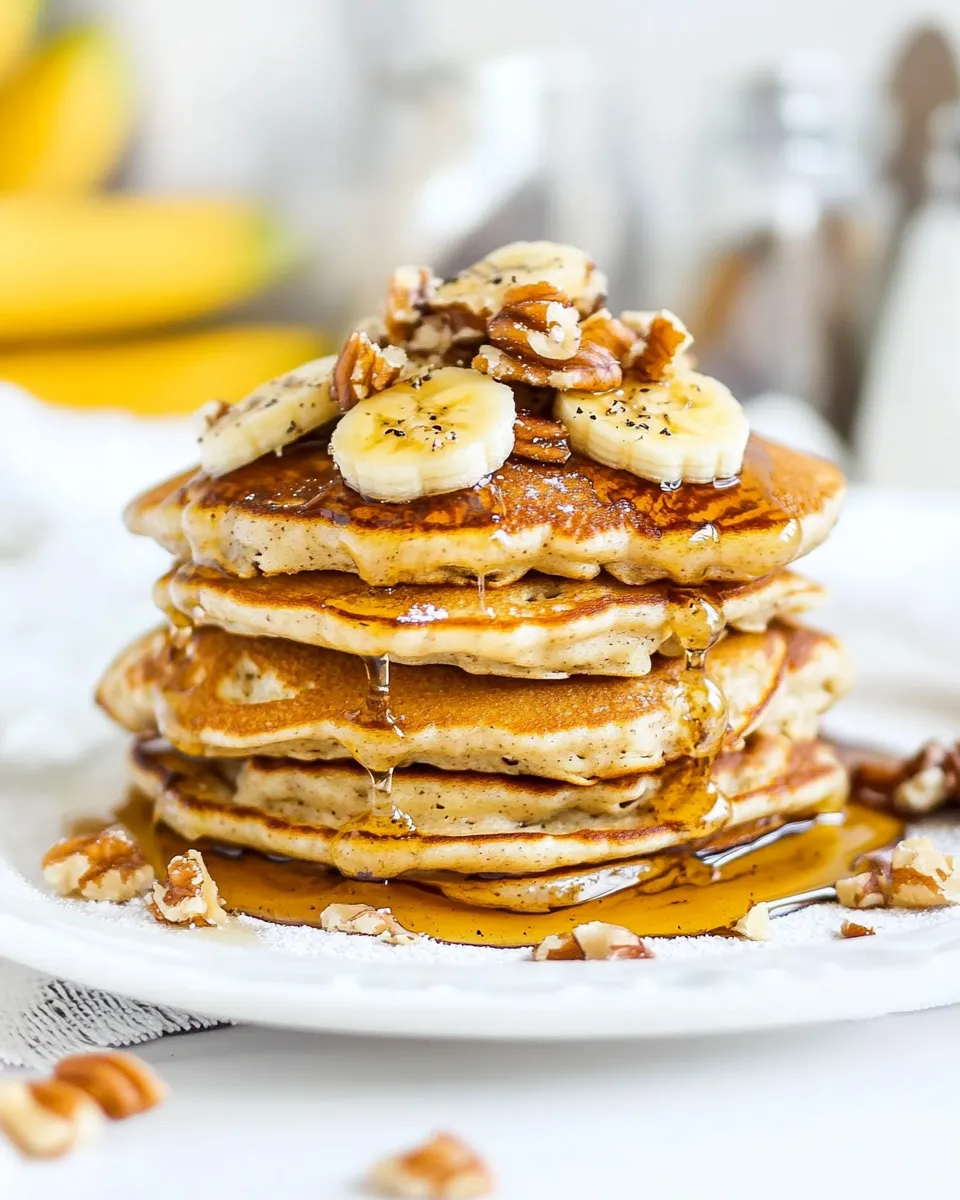 Delicious Banana Nut Pancakes shot
