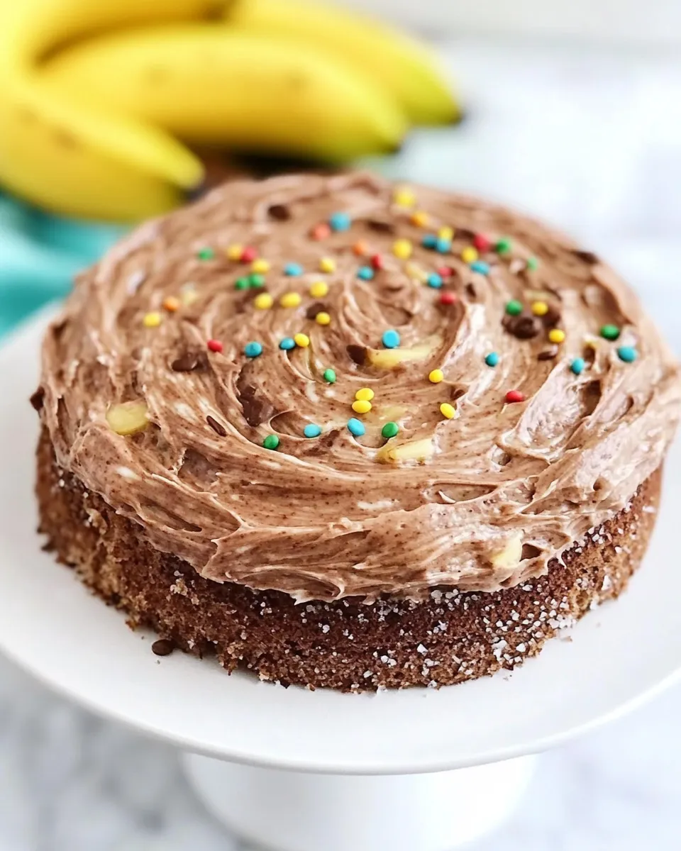 Classic Banana Nutella Swirl Cake with Nutella Frosting image
