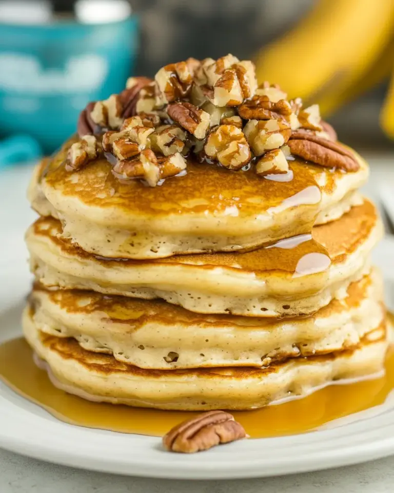 Homemade Banana Pecan Pancakes photo