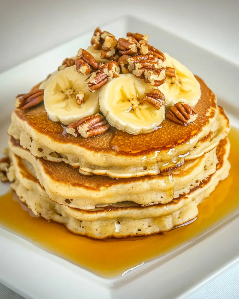 Delicious Banana Pecan Pancakes shot