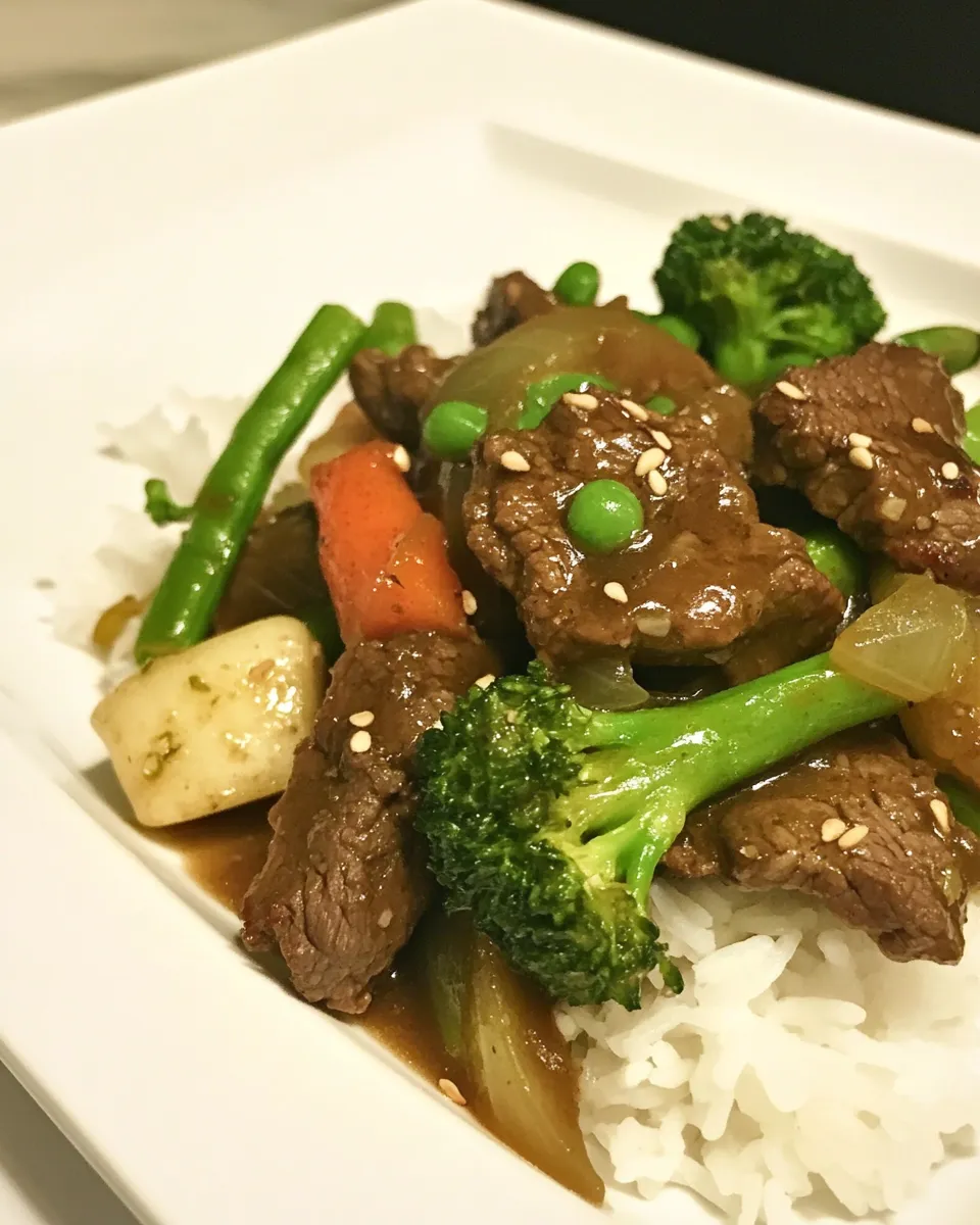 Delicious Beef Stir Fry with Vegetables shot