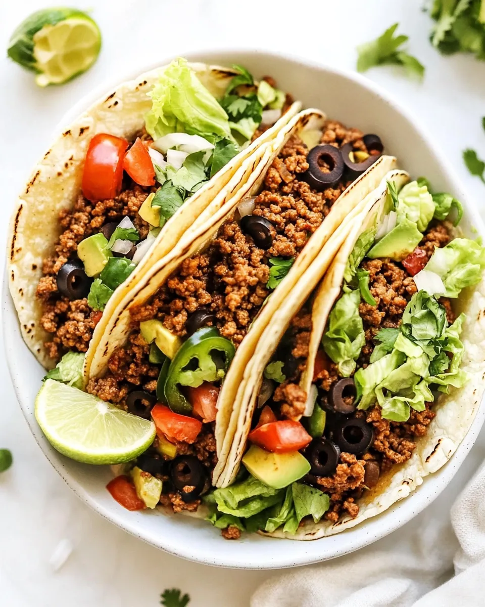 Delicious Best EVER Ground Beef Tacos shot
