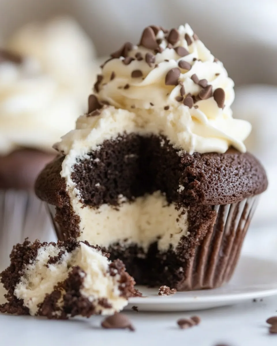 Homemade Black-Bottom Cupcakes image