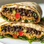 Homemade Black Bean Burger Wrap with Chipotle Aioli photo