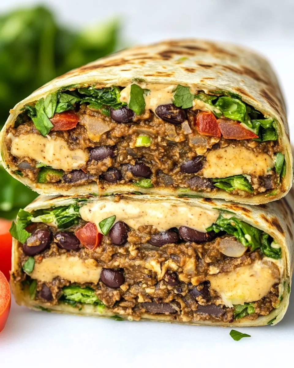 Easy Black Bean Burger Wrap with Chipotle Aioli picture