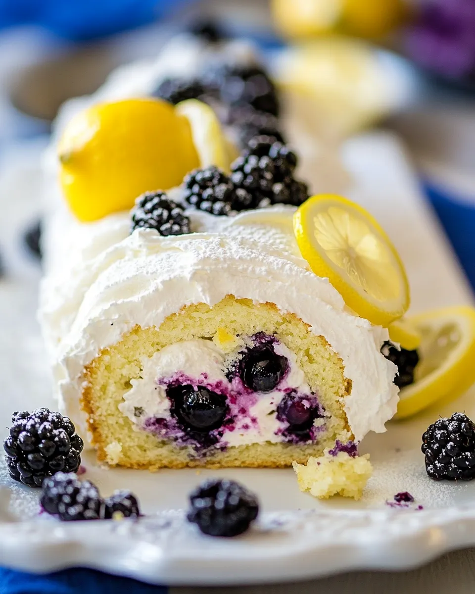 Classic Blackberry Lemon Cake Roll image