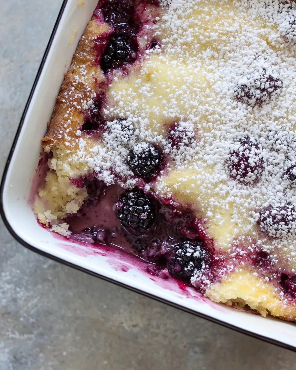 Best Blackberry Lemon Pudding Cake shot