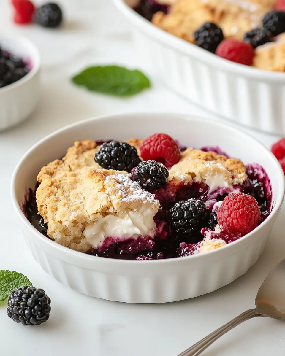 Homemade Blackberry Raspberry Cobbler photo