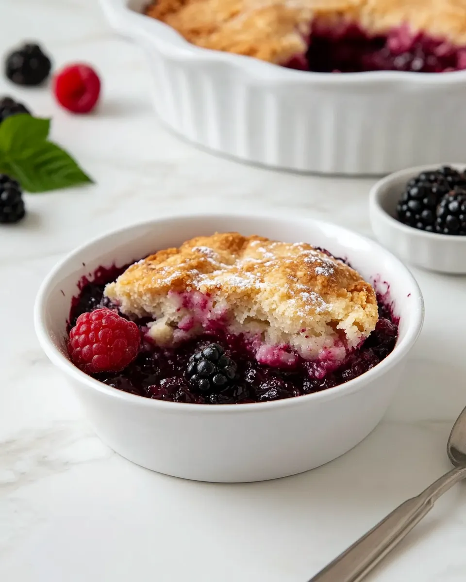 Delicious Blackberry Raspberry Cobbler shot