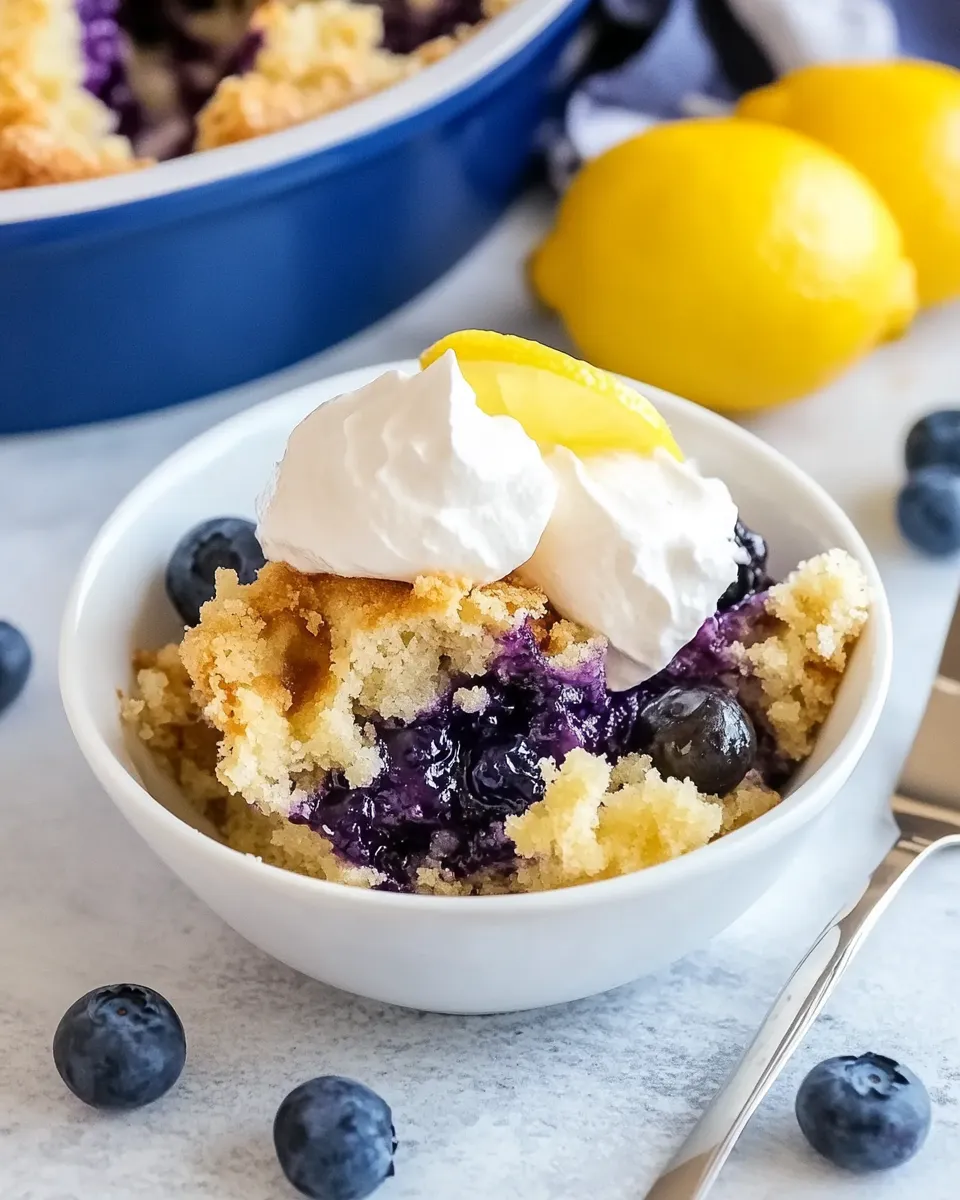 Delicious Blueberry Lemon Dump Cake shot