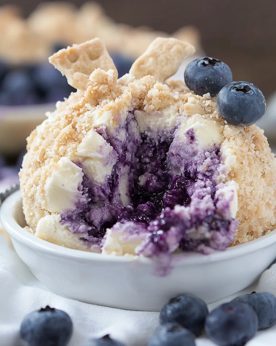 Delicious Blueberry Pie Cheese Ball shot