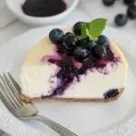 Homemade Blueberry Swirl Cheesecake photo