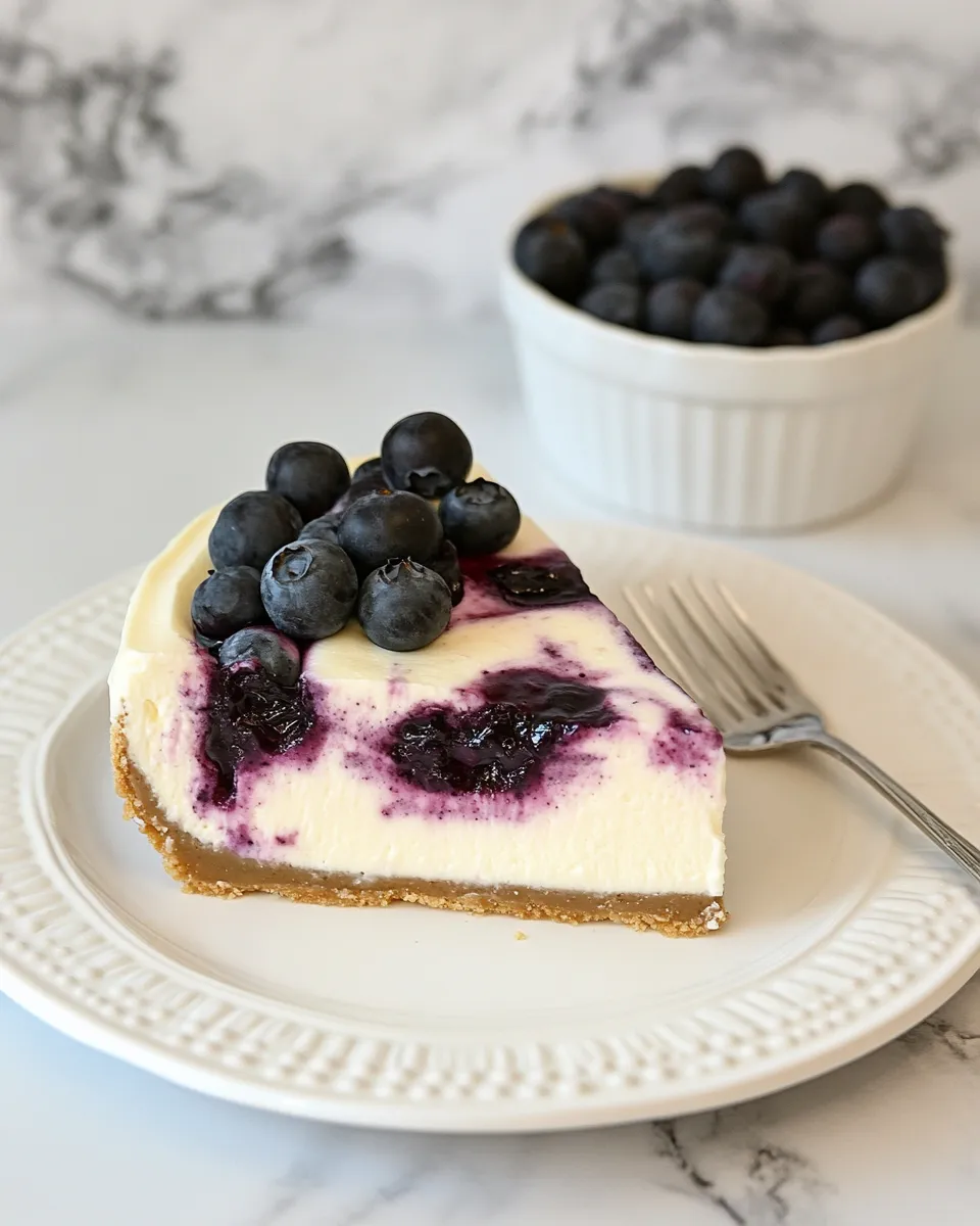 Easy Blueberry Swirl Cheesecake picture