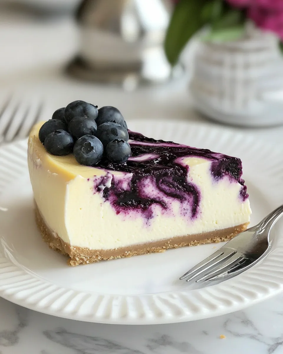 Delicious Blueberry Swirl Cheesecake shot