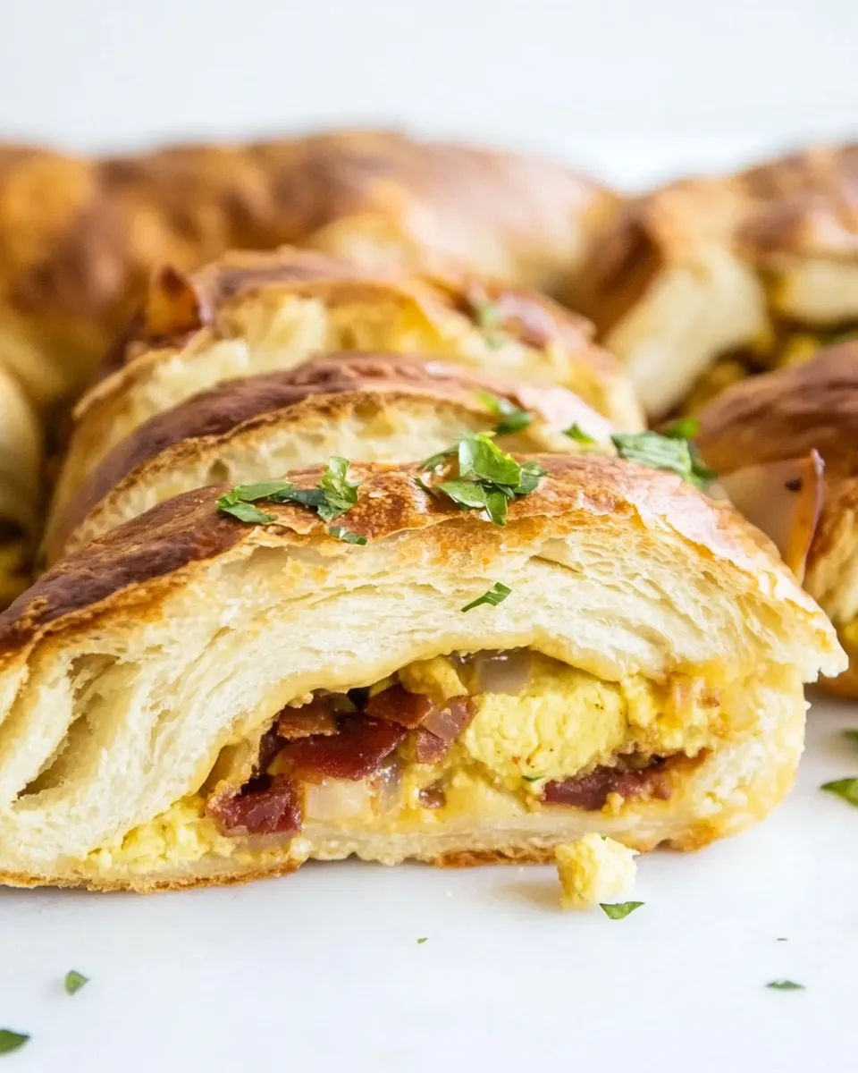 Delicious Breakfast Stromboli shot