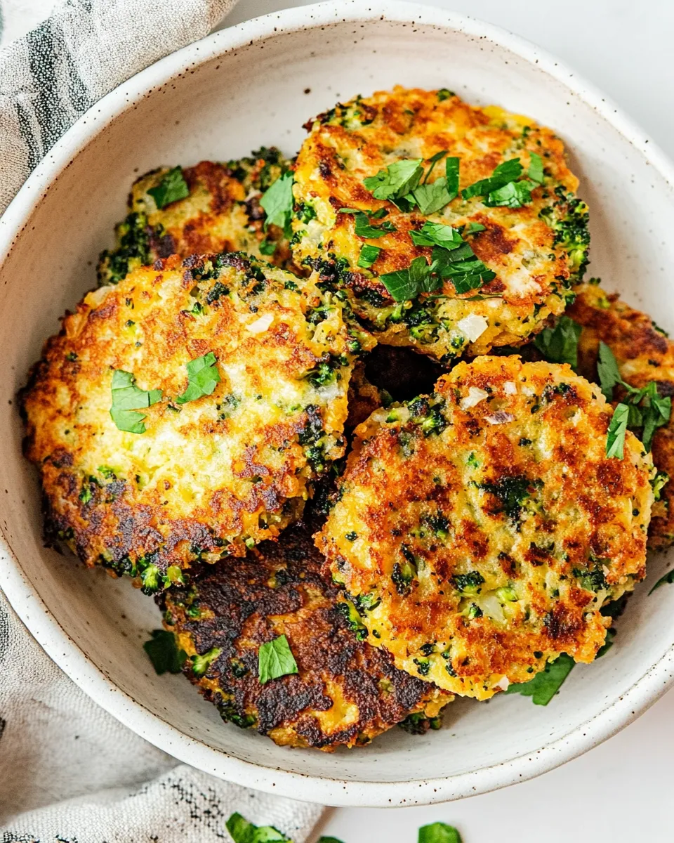 Delicious Broccoli Cheddar Fritters shot