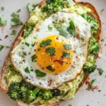 Homemade Broccoli Melt with Fried Egg photo