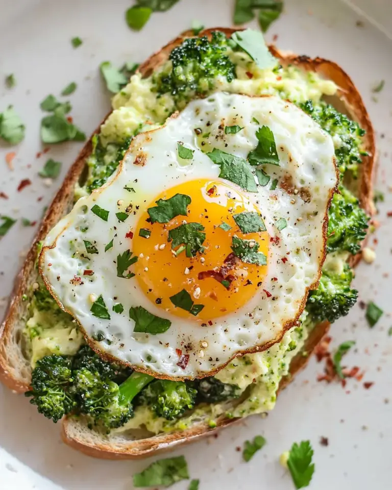 Homemade Broccoli Melt with Fried Egg photo