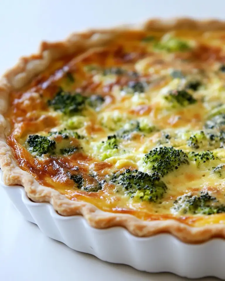 Homemade Broccoli and Cheddar Quiche photo