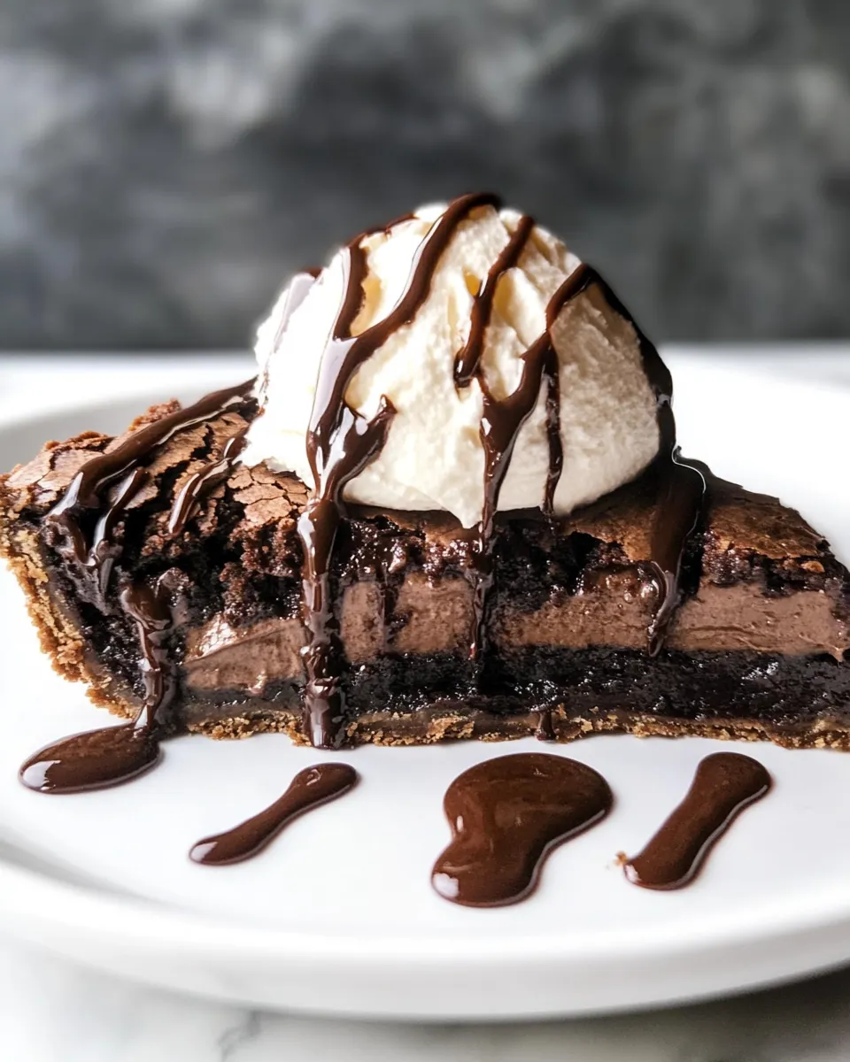 Delicious Brownie Pie a la Mode shot