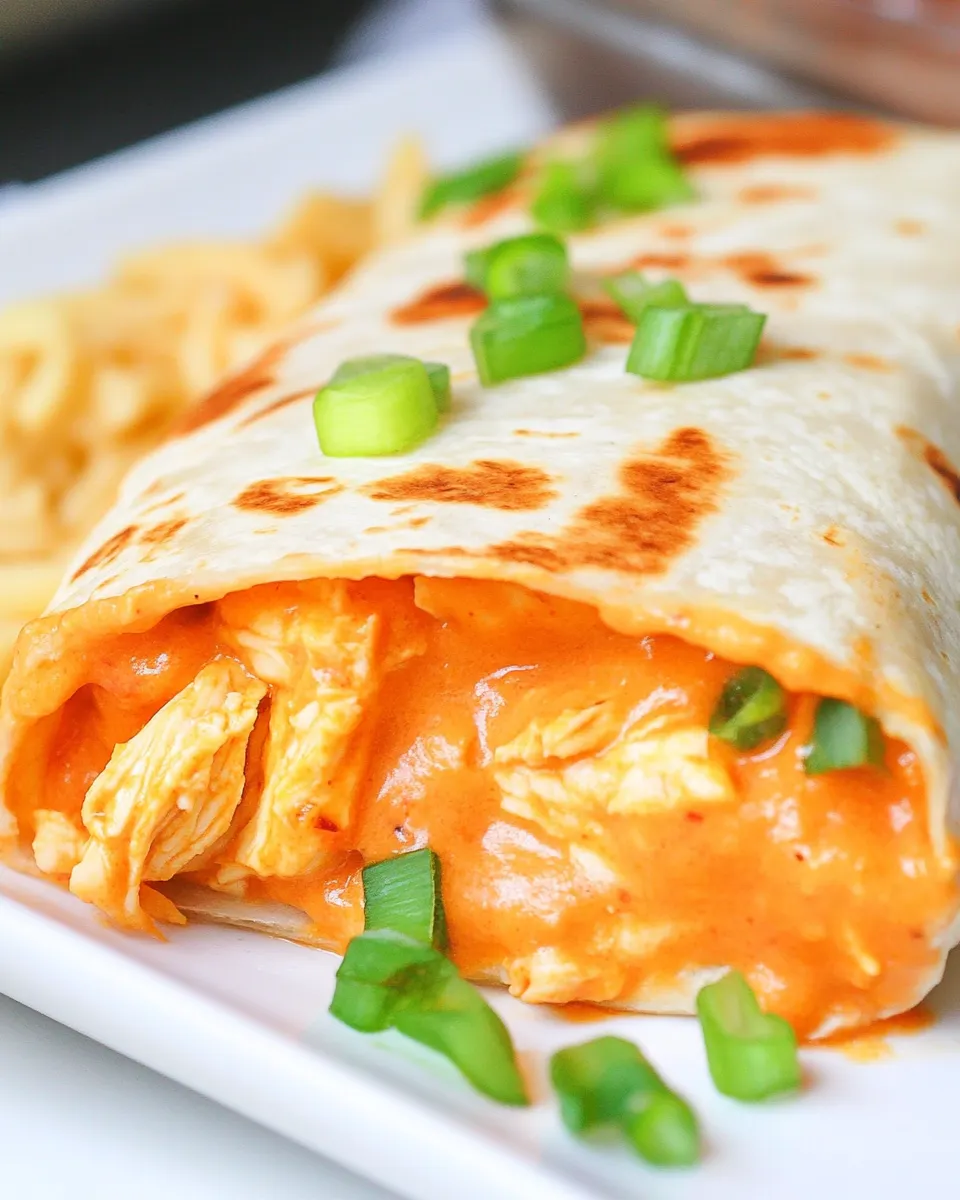 Delicious Buffalo Chicken Burritos shot