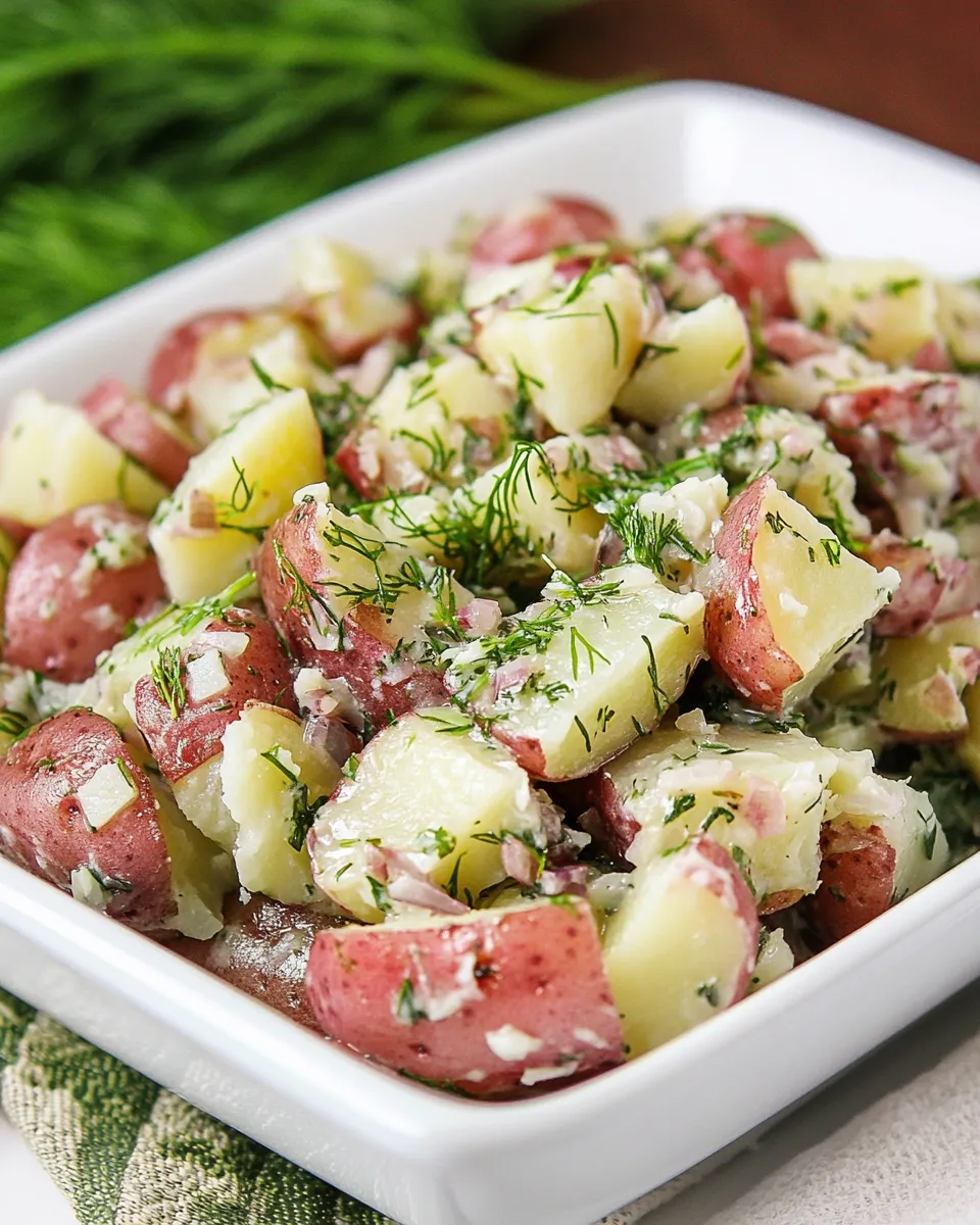 Delicious Buttered Red Potatoes with Dill shot