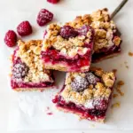 Tasty Buttery Raspberry Crumble Bars. recipe image
