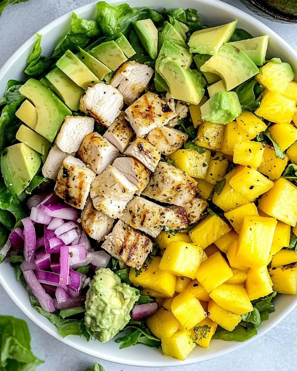Homemade California Grilled Chicken Avocado and Mango Salad photo