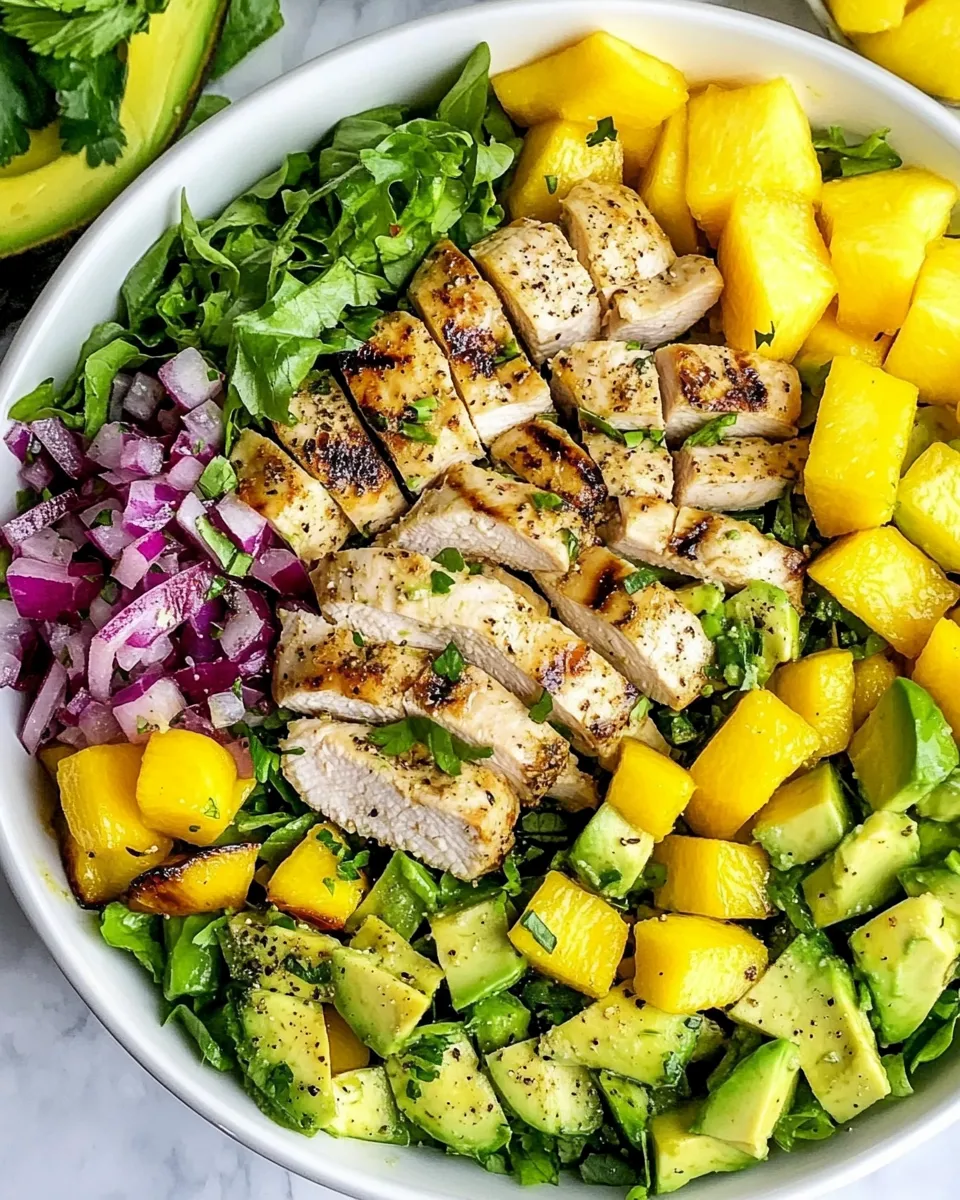 Classic California Grilled Chicken Avocado and Mango Salad image