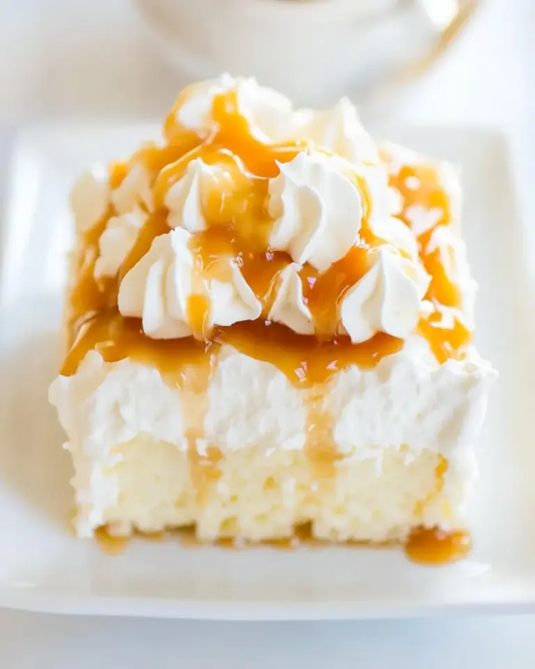 Homemade Caramel Cream Poke Cake photo