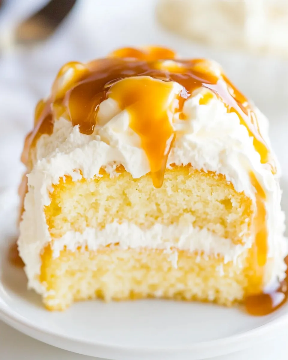 Classic Caramel Cream Poke Cake image