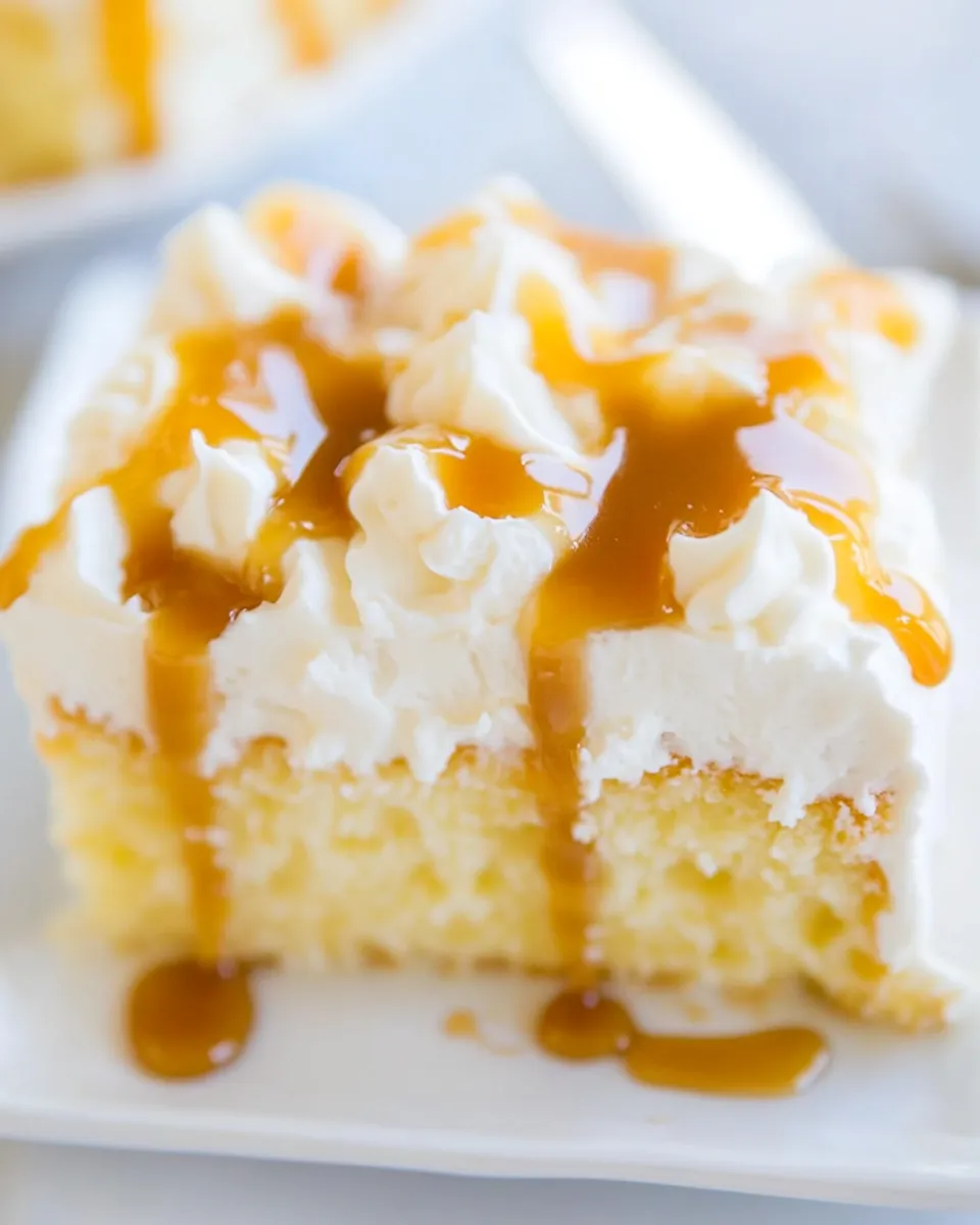 Easy Caramel Cream Poke Cake recipe photo