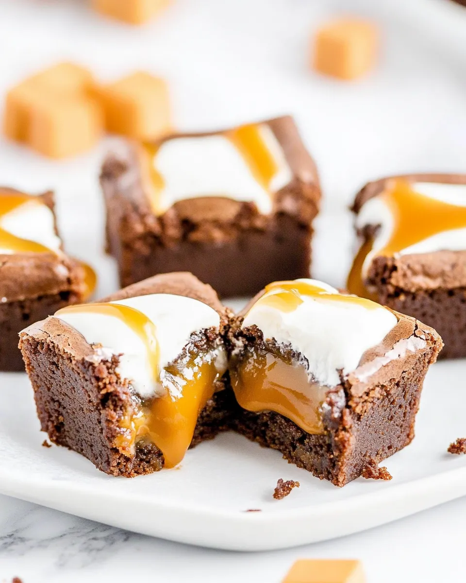 Delicious Caramel Stuffed Brownie Bites shot