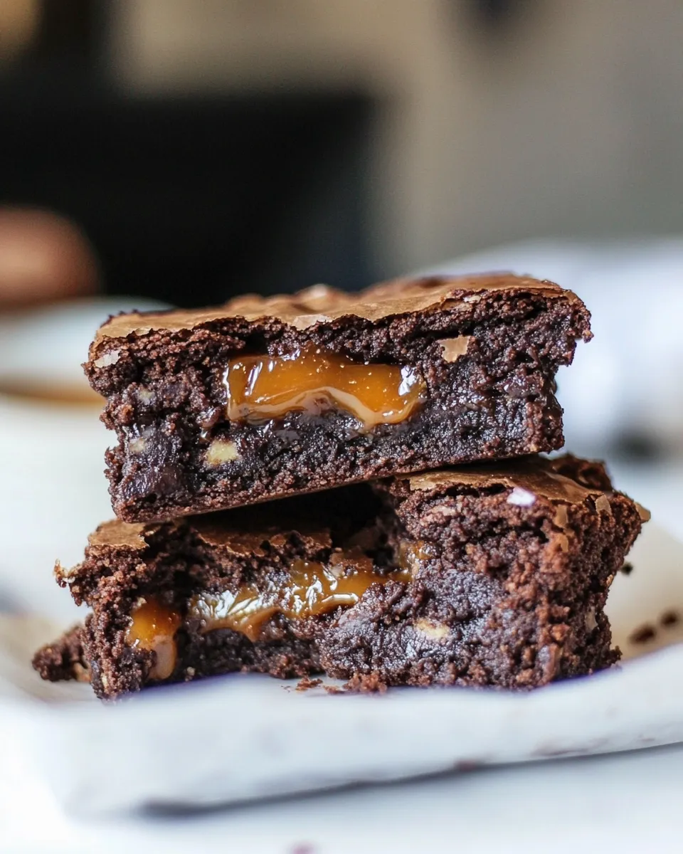 Homemade Caramel Stuffed Spiced Brownies photo