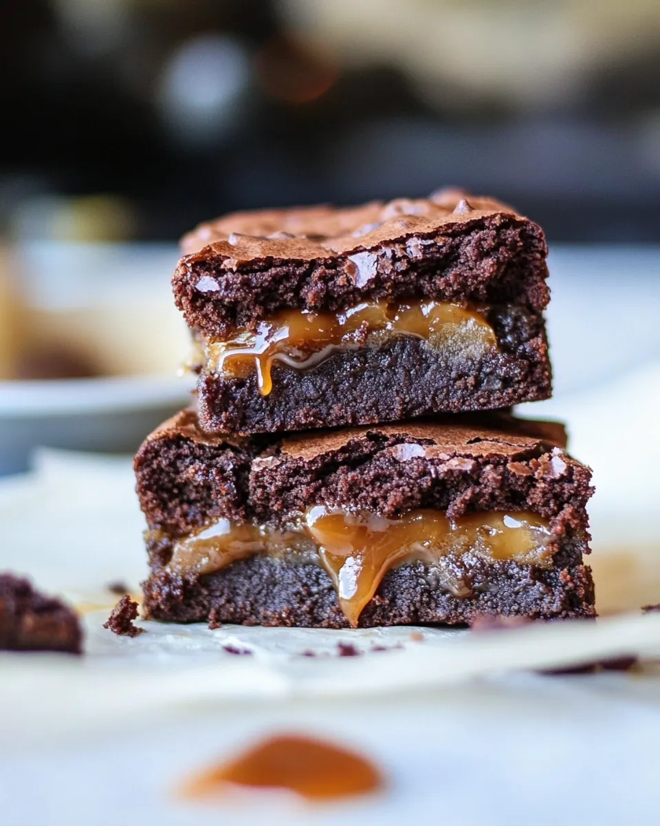 Delicious Caramel Stuffed Spiced Brownies shot